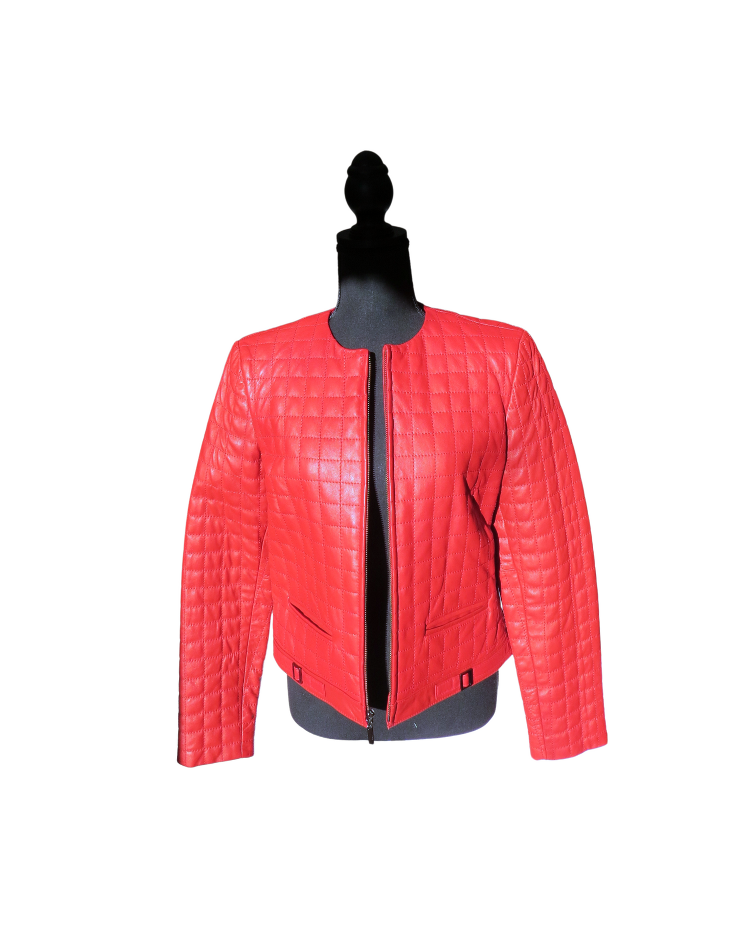 Red Leather Jacket - Size Medium