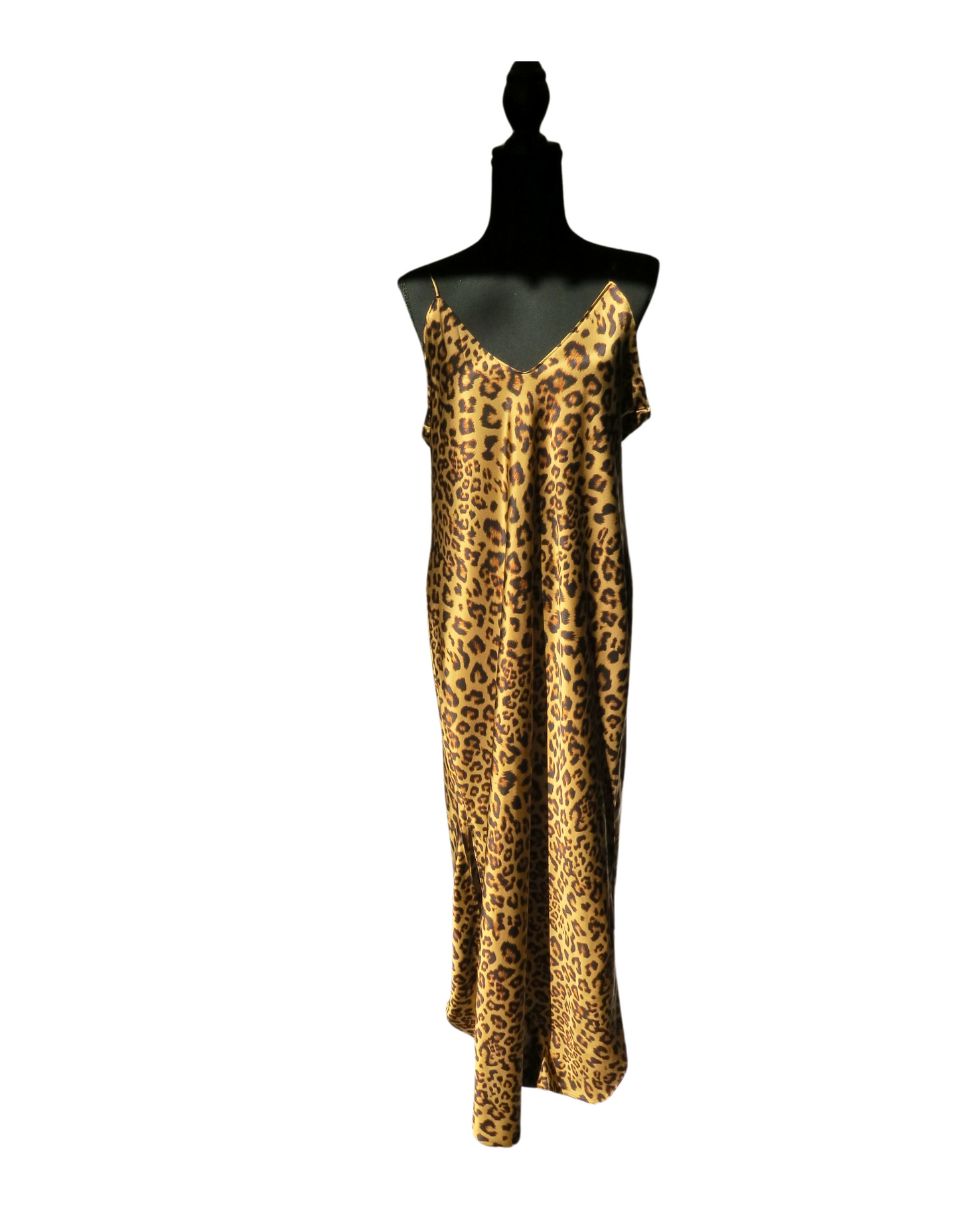 Leopard Print Satin Nightgown – Size XL